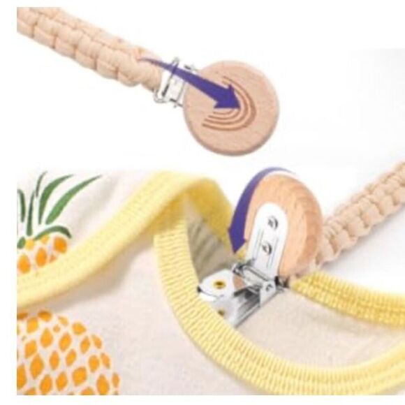 ⭐️5/$10⭐️  Cream Boho Rainbow Nylon Pacifier Clip - Picture 5 of 6